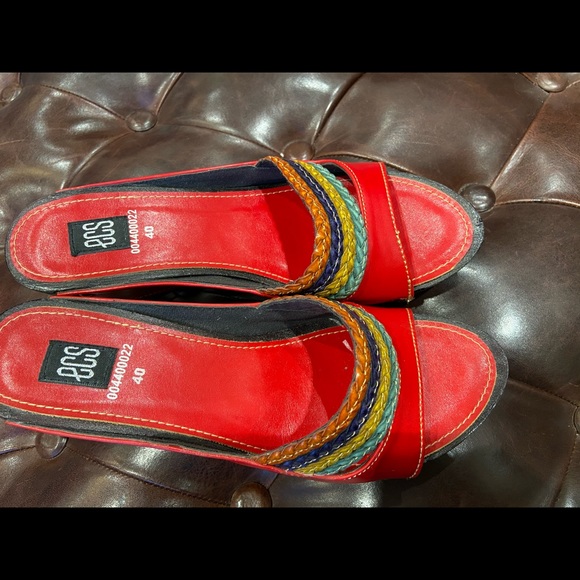 Red ECS Sandals 3 inches high heel size 40 - Picture 4 of 8